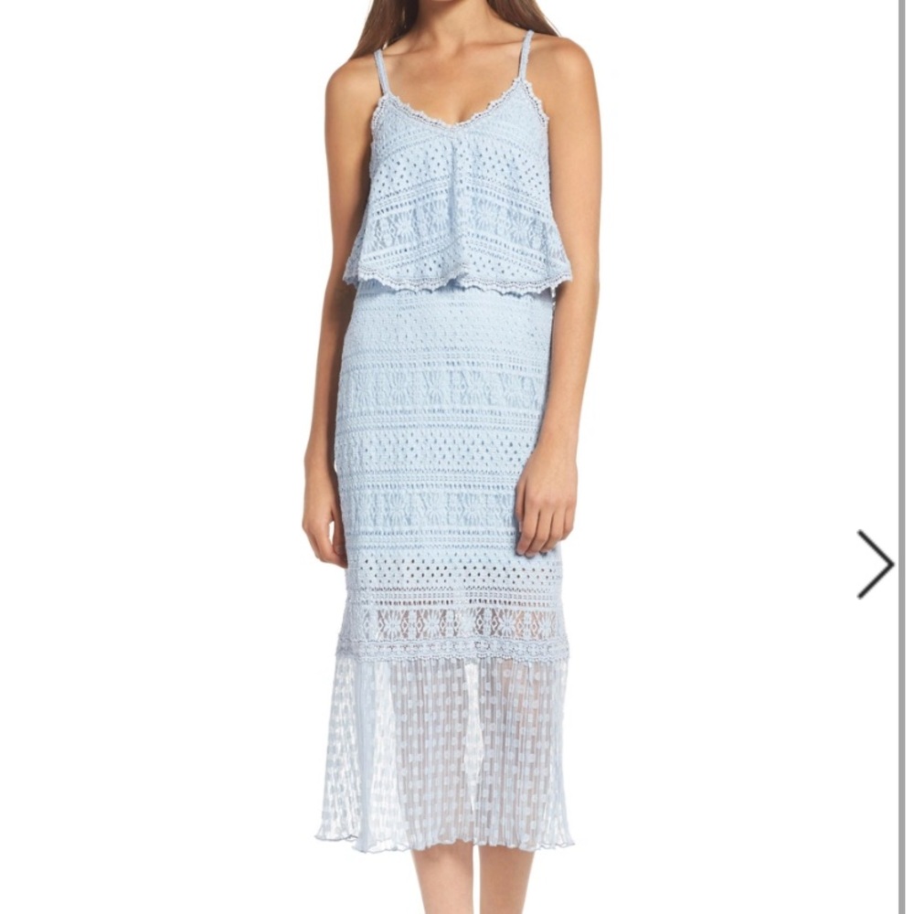 FOXIEDOX blue Ellie lace midi dress large